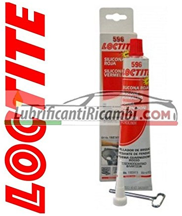 LOCTITE SI 596 Silicone acetico autolivellante, Rosso, 1 tubetto x 80ml | Silicone monocomponente flessibile, Adatto come sigillante per riparazioni, Temperature da -50 a +250°C, Resistente all'acqua