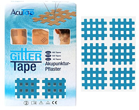AcuTop Typ B, Gitter Tape, Blau - 120 Tapes, Akupunktur Pflaster, Gitterpflaster