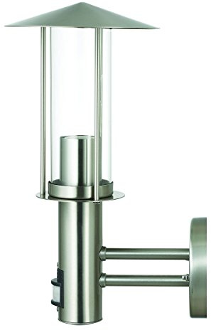 colourliving Wandleuchte aus Edelstahl mit Klarglas Lampenschirm und Bewegungsmelder Eingangsleuchte Gartenlampe Außenleuchte