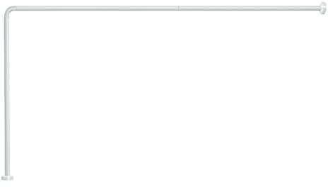 Gedy Telaio Tenda Doccia angolare Bianco, Misure: 80X170 CM, Lunghezze Tubi Sono rifilabili, Adatto a Tende Larghe dai 180cm ai 240cm, Asta Doccia in Acciaio, Design R&S, 2 Anni di Garanzia