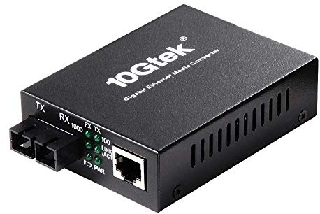 Convertisseur de Média Gigabit Ethernet, Built-in 1Gb Multimode SC Transceiver, 10/100/1000M RJ45 à 1000Base-SX, jusqu'à 550m, European Power Adapter