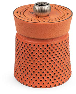 PEUGEOT - Pfeffermühle Bali 8 cm - Stahlmahlwerk - Klassische Mahlgradeinstellung - Aus Gusseisen - Orange
