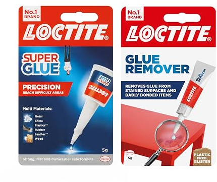 Loctite Precision, Strong All Purpose Adhesive, Accurate Repairs 1x5g & Loctite Glue Remover Bundle