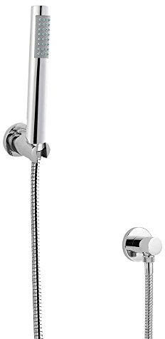 MILANO Pencil Hand Shower Handset Hose Wall Bracket Outlet Elbow Chrome