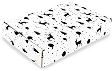 ProtectBox+ - Geschenkbox - 150 St - Versandkarton - brauner Karton - 225x155x41mm - weißer Druck - bedruckte Geschenkverpackung - dekorativer Verpackung - stark 3-lagigen Karton - Geschenkpackung