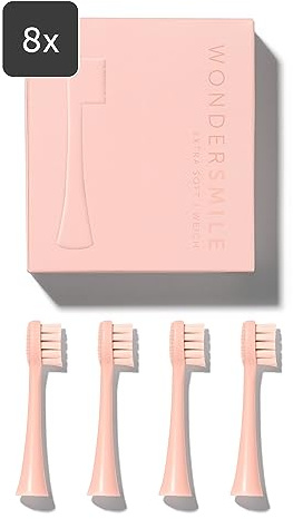 Wondersmile Ersatzbürsten Schallzahnbürste (Soft, Atomic Rose, 8er Pack) - Bürstenköpfe für Wondersmile Schallzahnbürste