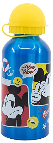 Botella de aluminio para niños - cantimplora infantil - botella de agua reutilizable de 400 ml de Mickey Mouse
