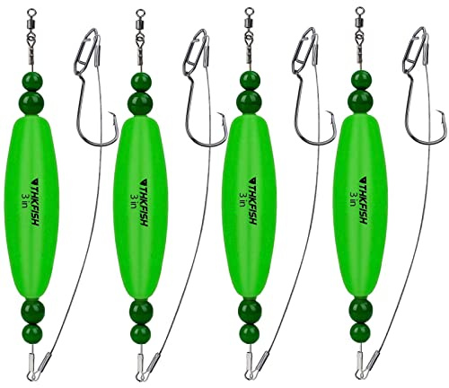THKFISH Posen Angeln Schwimmer Angelsets Catfish Rattle Rig Wels Posen Hecht Posen Set Santee Rig 4 Stück-3in GRÜN