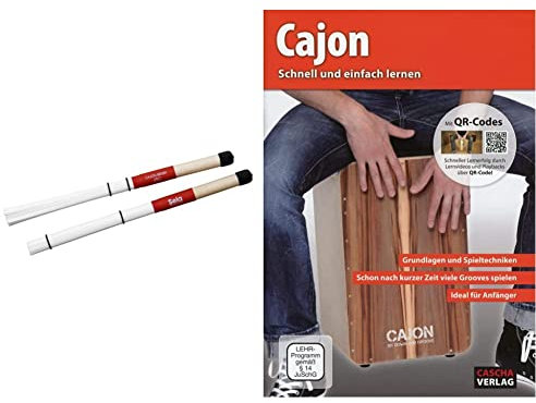 Sela SE 035 Cajon Brush 180 für Percussion Instrumente und Schlagzeug - Zubehör, Drum Sticks mit Nylonfasern - Schnell und Einfach Lernen