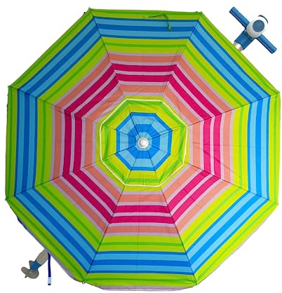 Pincho Strandschirm Ø 180 cm, winddicht, UV-Schutz 50, hochwertige Materialien, Aluminiumrohr, Fiberglasgestänge, Liegestab, inkl. Tragetasche