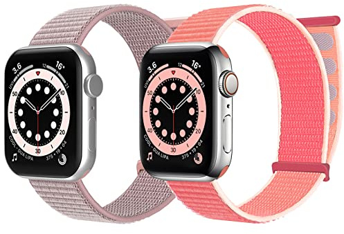 Chinbersky 3 sportloop armband kompatibelt med Apple Watch (38, 40, 41 mm) Justerbart nylonkardborreband ersättningsband för iWatch Series 8/7/6/5/4/3/2/1/SE