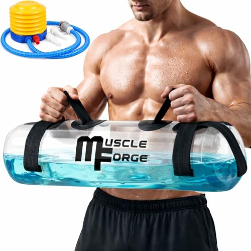 MuscleForge Aqua Training Bag 15 kg – Sac d’Eau Ajustable pour Entraînement Fonctionnel, Stabilité, Core Training et Préparation Motrice, Sac Aquatique Fitness Portable