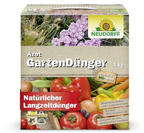 Neudorff Azet GartenDünger – Bio Gartendünger fördert die Blühkraft und reiche Ernte aller Gartenpflanzen mit natürlicher Sofort- & Langzeitwirkung, 5 kg