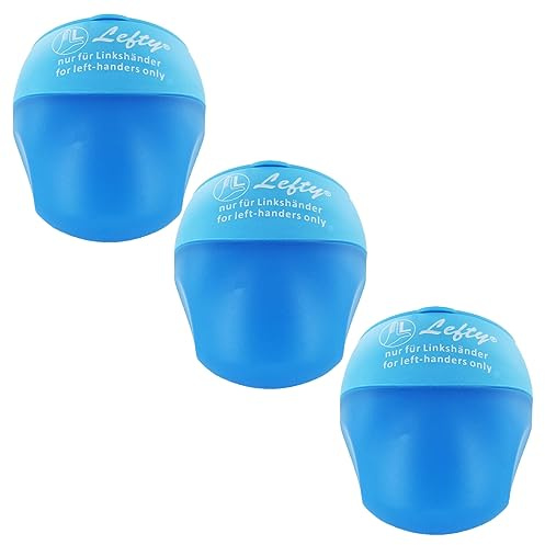 KUM - Sacapuntas para zurdos Buddy, azul, paquete de 3