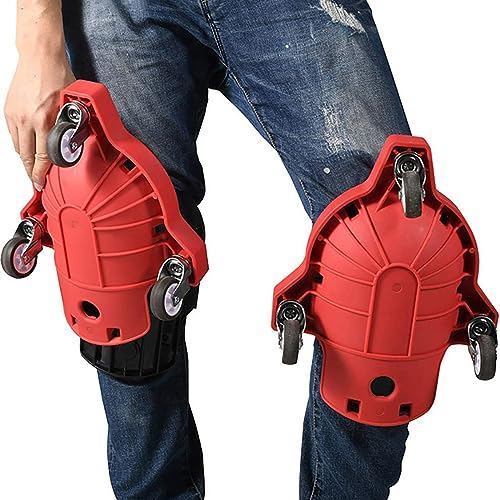 YXXSDP Rollende Knieschützer 2ps Rot Mobilität Knie-Roller-Pad Abdeckung, Universal Rolling Kneeling Pad Bodenbelag Werkzeuge, Multifunktional Knieschoner/Kriechhilfe, Für Garage Werkstatt Garten