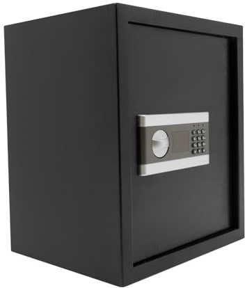 Tresor Elektronischer Safe, 38 * 31 * 45cm Möbeltresor Tresor Feuerfest tresor mit Passwort Notschlüssel & Verriegelung Wandtresor mit Zahlenschloss für Schmuck Bargeld Sicherheit