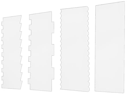 4 Pack Clear Cake Combs, Clear Acrylic Cake Smoother Scraper, Clear Acrylic Cake Scraper, Large Clear Acrylic Cake Scraper, Acrylic Cake Scraper Set, Clear Acrylic Cake Scraper Cake Decorating