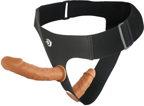 BDSMLOVE - Consolador realista con correa para mujer, 2 consoladores con correa para pene, consolador con correa, juguete sexual erótico para mujer, extremadamente duro (Color carne)