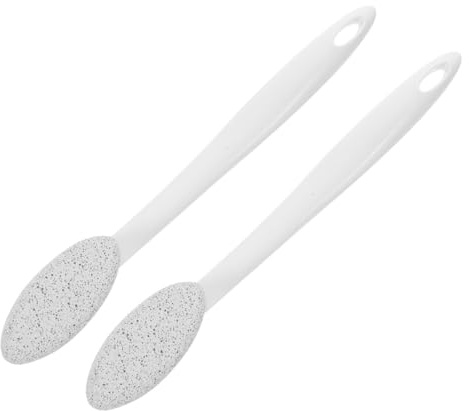 Healvian 2 Stück Pediküre Fußfeile aus Abs und Stein mit Langem Griff Fußschrubber für Dusche Hornhaut Entfernen Füße