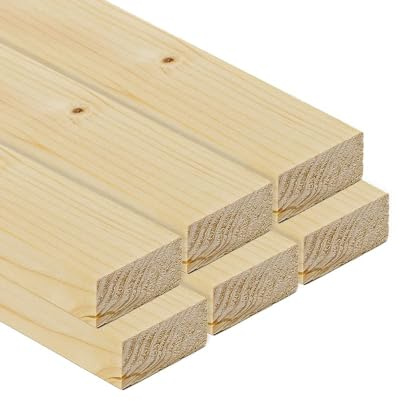 Generico listelli legno massello abete 20x40 x 2 metri piallati su quattro lati con smusso su spigoli Made in Italy confezione da 6 pz