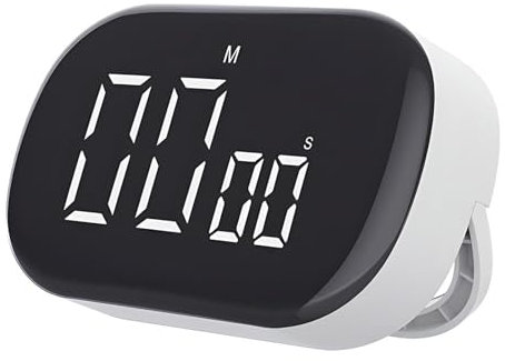Digitaler Küchentimer, Magnetischer Visueller Timer 60-Minuten Countdown Timer, Kurzzeitwecker, Große LED Bildschirm, Eieruhr Lauter Alarm für Kochen, Sport, Studieren (Weiß)