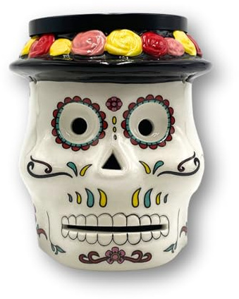 Cello Sugar Skull Electric Melt Burner - Wax and Oil Burner, Gothic Home Decor, Skull Ornament for Home Fragrance and Essential Oils