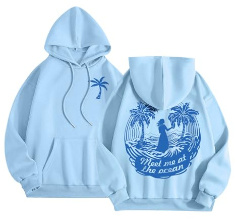 Hoodies for Girls Cute Pink Puff Hoodie Letter Print Casual Graphic Hoodies Drawstring Pullover