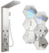 Fiqops Panneau de douche en acier inoxydable avec robinet, 5 fonctions avec LED pluie et cascade, buses de massage, douchette et bec de baignoire, colonne de douche