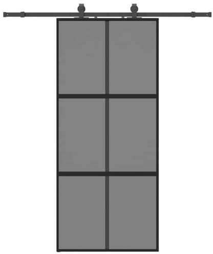 vidaXL Porte coulissante avec kit de quincaillerie noir 90x205 cm