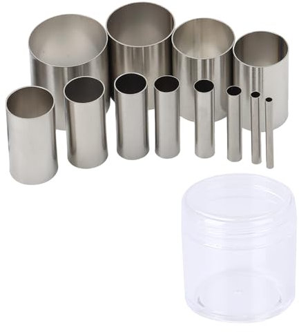 12 Pcs Stainless Steel Circular Cutter Set, Round Hole Punches for Polymer Clay, Pottery, Ceramics, and Handmade Crafts