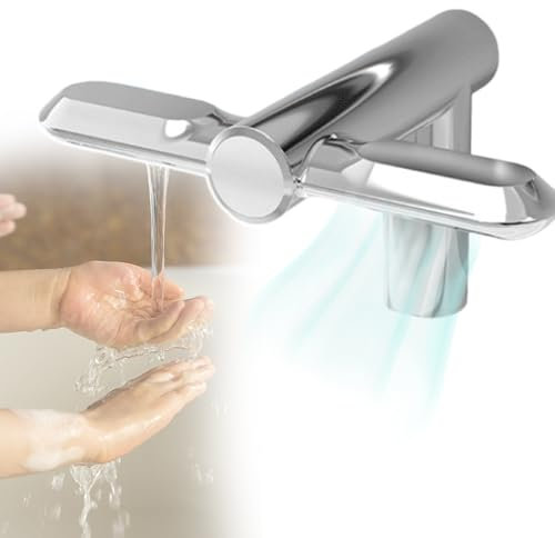 MYUYEE Asciugamani ad Aria per Servizi igienici Lavaggio e Asciugatura Domestici in Uno 1150 W asciuga Mani a induzione Caldo/Freddo Rubinetto + asciuga Mani,