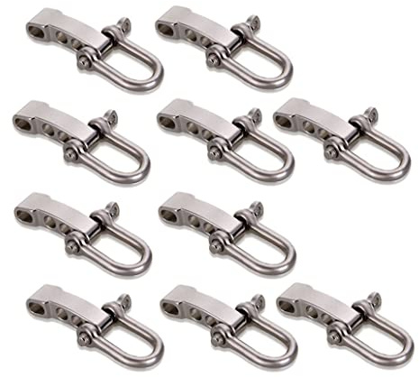Jorzer Pulsera de aleación Hebilla U Forma U brazalete Ajuste de supervivencia de supervivencia al aire libre D Pliilla de 5 mm 10pcs ajustables, hebillas de forma, D.