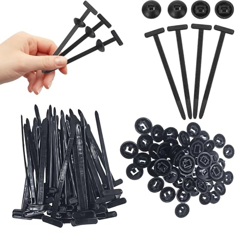 Yqhugbc 150 pezzi Fibbie Universali in Nylon, Nylon Universal Cable tie Buckle, con Design a Perno e bottone, Fascette in Plastica per Fissaggio Auto, per Riparazioni Quotidiane Dell'auto
