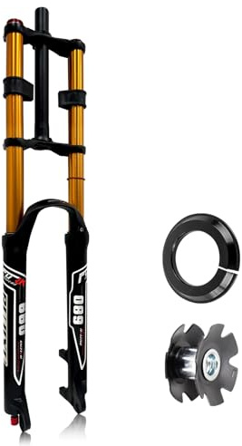 Forcella ad aria MTB da 29 pollici, forcella ammortizzata per bici a doppia spalla, attacco QR 9 * 100, forcella anteriore per mountain bike, tubo dritto senza filettatura da 1-1/8, freno a disco, r