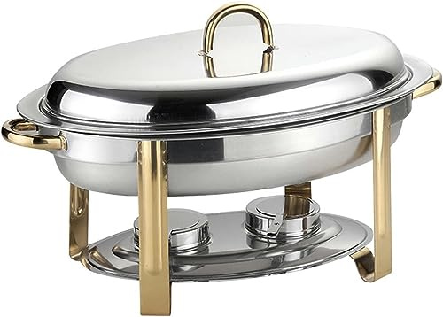 Stainless Steel Chafing Dish Buffet Set, 5.5L Full Size Oval Buffet rs with Food Pan, Fuel Holders & Lid, Food Warmers for Party