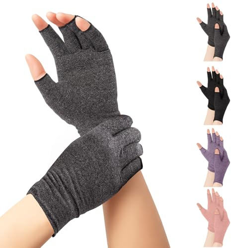 4 Pares De Guantes Para Artrosis, Guantes De Compresión, Para El Alivio De Artrosis, Tendinitis Y Síndrome Del Túnel Carpiano, Fingerless Gloves Adecuado Para Escribir Y Tareas Cotidianas (M)
