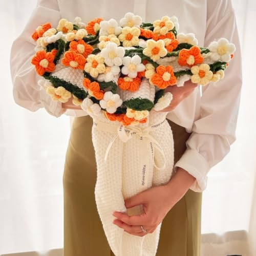 Coperta da donna lavorata a mano con bouquet di margherite, coperta e scialle floreale 2 in 1, dimensioni e colore personalizzabili, comoda confezione regalo, coperta rotonda in pile fatta a mano per
