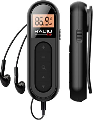 FM Radio, Rechargeable Transistor Radio,Pocket Digital Receiver with Excellent Reception, Earphone, Belt Clip for Jogging,Walking