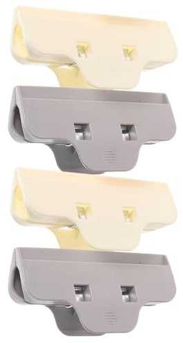 Hemobllo Pinces de Scellage Grosse Taille pour Peinture Diamant et Loisirs Créatifs, Lot de 4 Clips Plastique Gris et Beige, Maintien Sécurisé pour Broderie et Couleur Aléatoire