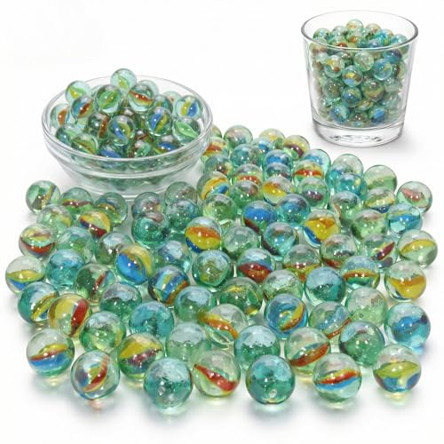 MIJOMA Glas-Deko-Kugeln 15 mm 100 Stück (ca. 550g) – Dekosteine für Vasen Tischdeko Pflanzendekoration DIY Basteln Dekoglas Glasnuggets Transparent Bunt Hochwertig