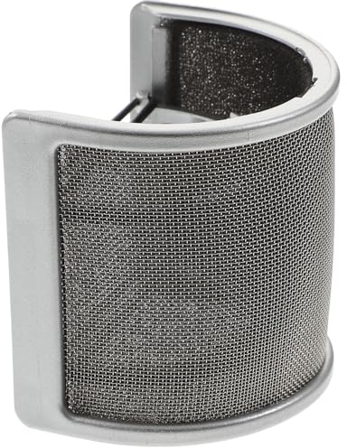 PRETYZOOM Filtro Antipop para Micrófono U Tipo Doble Capa Plateada, Protector de Filtro Antiviento Compacto para Grabación, Transmisión y Estudio Profesional, Accesorio para Micrófono