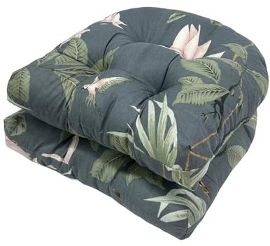 Genérico Juego De 2 Cojines En Forma De U para Sillas De Exterior (19 × 19), Almohadones De Asiento Extra Acolchados para Patio, Mimbre Y Muebles De Interior/Exterior (Silla No Incluida)