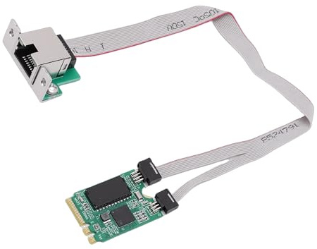 Sharainn Carte Réseau Ethernet Gigabit M.2 A+E Key 2,5 G, Carte de Contrôle Industrielle avec Port RJ45 avec Transmission de Données Stable pour Ordinateur Portable de Bureau