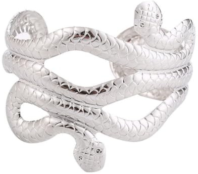 MAGICLULU 1pieza Brazalete Metálico Punk con Diseño Serpiente Espiral Joyería de Brazo Exagerada para Mujer Accesorio Duradero y Llamativo para Fiestas y Uso Diario