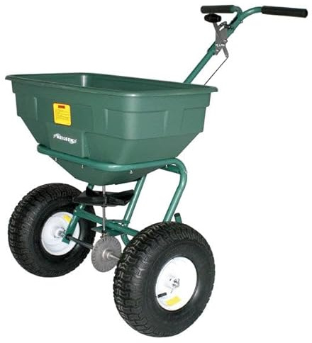 Neilsen CT2208 125lb Walk-Behind Spreader - Heavy Duty Aluminium Gear, Rubber Tyre, and 3M Spread Pattern for Professional Lawn Care