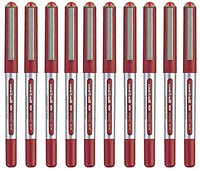 uni-ball Tintenroller ub-150 – Spitze 0,5 mm – rote Tinte – 10 Stück