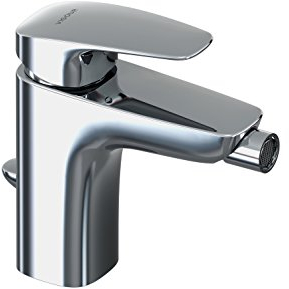 VIGOUR Einhand-Bidet-Batterie white m.Ablaufgarnitur verchromt 1/2