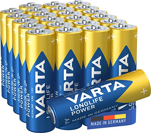 VARTA Batterien AA, 24 Stück, Longlife Power, Alkaline, 1,5V, für Spielzeug, Funkmäuse, Taschenlampen, Made in Germany