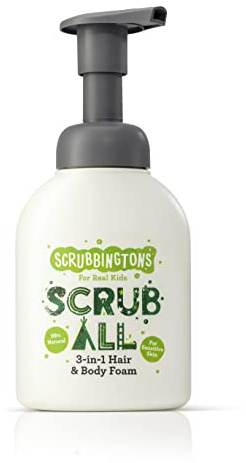 Scrubbingtons Scrub All Children's 3 en 1 champú, acondicionador y espuma corporal para pieles sensibles, 1 x 200 ml