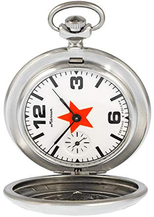 Molnija JL 3602 MWD Montre de poche mécanique russe pour homme Sans pile, Cadran avec étoile, vintage